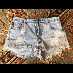 501 Levi Strauss Distressed Jean Shorts